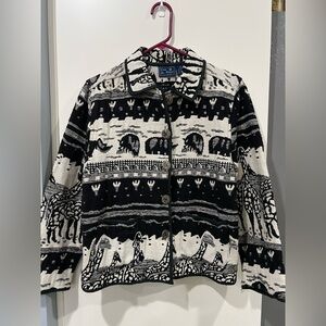 VTG Jane Ashley Black and White Animal Print Jacket